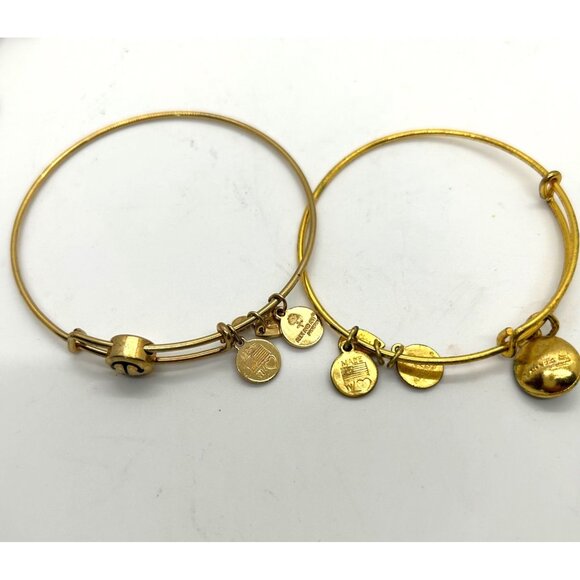 Lot Of 10 Gold-Tone Bracelets 4 Alex And Ani 1 Avon 1 Wind And Fire - Picture 5 of 10
